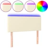 Image de vidaXL Tête de lit LED Crème 100x5x78/88 cm Similicuir