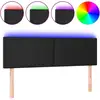 Image de vidaXL Tête de lit LED noir 144x5x78/88 cm similicuir