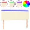 Image de vidaXL T  te de lit LED Cr ¨me 144x5x78/88 cm Similicuir