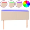 Image de vidaXL Tête de lit LED cappuccino brun 144x5x78/88 cm similicuir