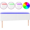 Image de vidaXL Tête de lit LED blanc 160x5x78/88 cm similicuir