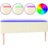 Image de vidaXL Tête de lit LED Crème 160x5x78/88 cm Similicuir