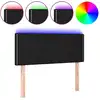 Image de vidaXL Tête de lit LED noir 80x5x78/88 cm Tissu