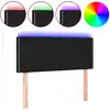 Image de vidaXL LED Tête de lit noir 90x5x78/88 cm Tissu