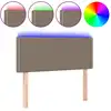 Image de vidaXL Tête de lit LED Taupe 90x5x78/88 cm Tissu