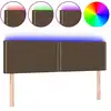 Image de vidaXL Tête de lit LED brun foncé 144x5x78/88 cm Tissu