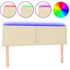 Image de vidaXL Tête de lit LED Crème 144x5x78/88 cm Tissu