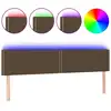 Image de vidaXL Tête de lit LED brun foncé 180x5x78/88 cm Tissu
