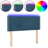 Image de vidaXL Tête de lit LED bleu foncé 100x5x78/88 cm velours