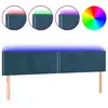 Image de vidaXL Tête de lit LED bleu foncé 200x5x78/88 cm velours
