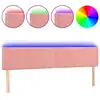 Image de vidaXL LED Tête de lit rose 200x5x78/88 cm velours
