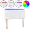 Image de vidaXL Tête de lit LED blanc 100x5x78/88 cm similicuir