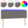 Image de vidaXL Tête de lit LED Gris 144x5x78/88 cm Similicuir