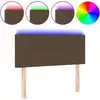 Image de vidaXL Tête de lit LED brun foncé 90x5x78/88 cm Tissu