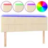 Image de vidaXL Tête de lit LED Crème 144x5x78/88 cm Tissu