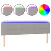 Image de vidaXL Tête de lit LED gris clair 180x5x78/88 cm Tissu