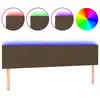 Image de vidaXL Tête de lit LED brun foncé 180x5x78/88 cm Tissu