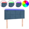 Image de vidaXL Tête de lit LED bleu foncé 100x5x78/88 cm velours