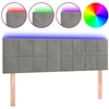 Image de vidaXL Tête de lit LED gris clair 144x5x78/88 cm velours