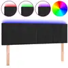 Image de vidaXL LED Tête de lit noir 144x5x78/88 cm velours