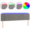 Image de vidaXL Tête de lit LED gris clair 180x5x78/88 cm velours