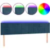 Image de vidaXL Tête de lit LED bleu foncé 180x5x78/88 cm velours