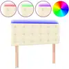 Image de vidaXL Tête de lit LED Crème 80x5x78/88 cm Similicuir