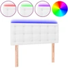 Image de vidaXL Tête de lit LED blanc 90x5x78/88 cm similicuir