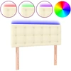 Image de vidaXL Tête de lit LED Crème 100x5x78/88 cm Similicuir
