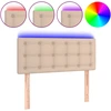 Image de vidaXL Tête de lit LED cappuccino brun 100x5x78/88 cm similicuir