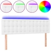 Image de vidaXL Tête de lit LED blanc 144x5x78/88 cm similicuir