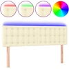 Image de vidaXL Tête de lit LED Crème 144x5x78/88 cm Similicuir