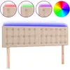 Image de vidaXL Tête de lit LED cappuccino brun 144x5x78/88 cm similicuir
