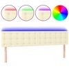 Image de vidaXL Tête de lit LED Crème 160x5x78/88 cm Similicuir