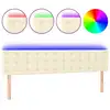 Image de vidaXL LED Tête de lit Crème 200x5x78/88 cm Similicuir