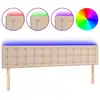 Image de vidaXL Tête de lit LED brun cappuccino 200x5x78/88 cm similicuir
