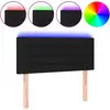 Image de vidaXL Tête de lit LED noir 80x5x78/88 cm Tissu