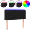 Image de vidaXL LED Tête de lit noir 90x5x78/88 cm Tissu