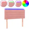 Image de vidaXL LED Tête de lit rose 90x5x78/88 cm velours