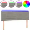 Image de vidaXL Tête de lit LED gris clair 144x5x78/88 cm velours