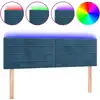 Image de vidaXL Tête de lit LED bleu foncé 144x5x78/88 cm velours
