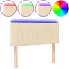 Image de vidaXL Tête de lit LED Crème 100x5x78/88 cm Tissu