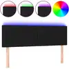Image de vidaXL Tête de lit LED noir 144x5x78/88 cm Tissu