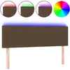 Image de vidaXL Tête de lit LED brun foncé 144x5x78/88 cm Tissu
