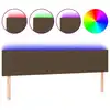Image de vidaXL Tête de lit LED brun foncé 160x5x78/88 cm Tissu