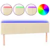 Image de vidaXL Tête de lit LED Crème 180x5x78/88 cm Tissu