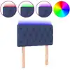 Image de vidaXL Tête de lit LED bleue 80x7x78/88 cm Tissu