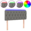 Image de vidaXL Tête de lit LED gris foncé 100x7x78/88 cm Tissu