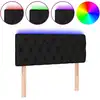 Image de vidaXL Tête de lit LED noir 100x7x78/88 cm Tissu