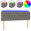 Image de vidaXL Tête de lit LED gris foncé 160x7x78/88 cm Tissu
